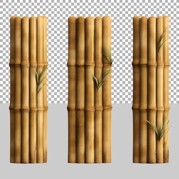 PSD bamboo sticks on transparent background ai generated