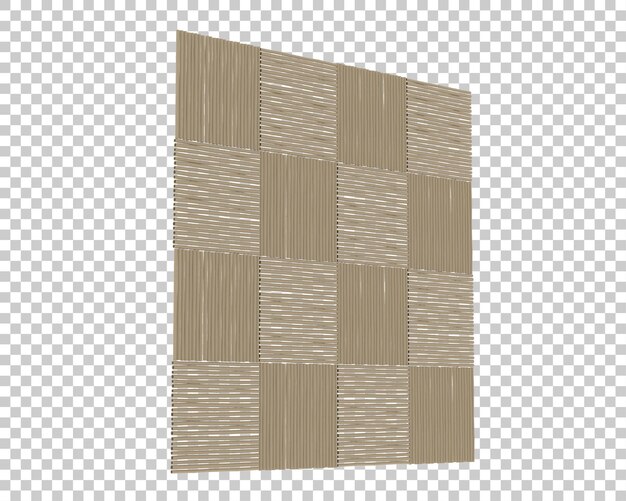 PSD bamboo wall isolated on transparent background 3d rendering illustration