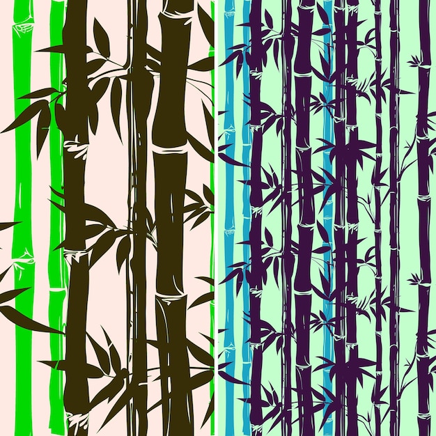 PSD bambusowa tapeta z bambusem w kolorze zielonym i niebieskim