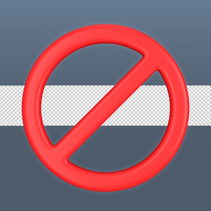 PSD ban sign 3d icon