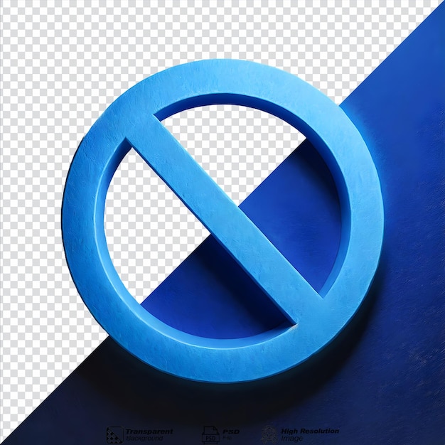 Ban symbol 3d isolated on transparent background