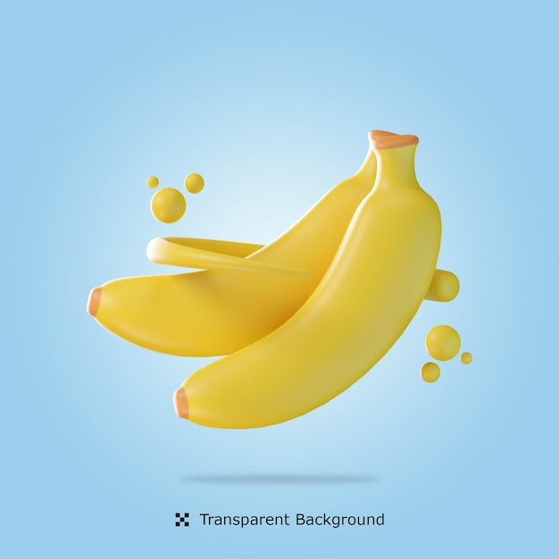 PSD banan 3d ikona ilustracja