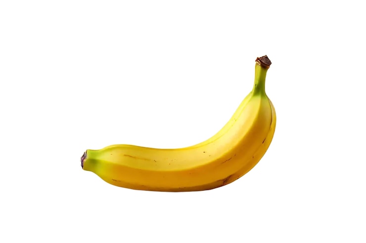 PSD banan, który jest żółty i ma zielone łodygi