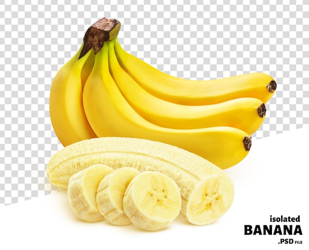 PSD banan na białym tle