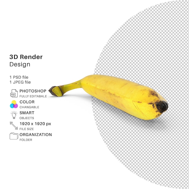 Banan Owoc Modelowanie 3D Plik PSD Realistyczny