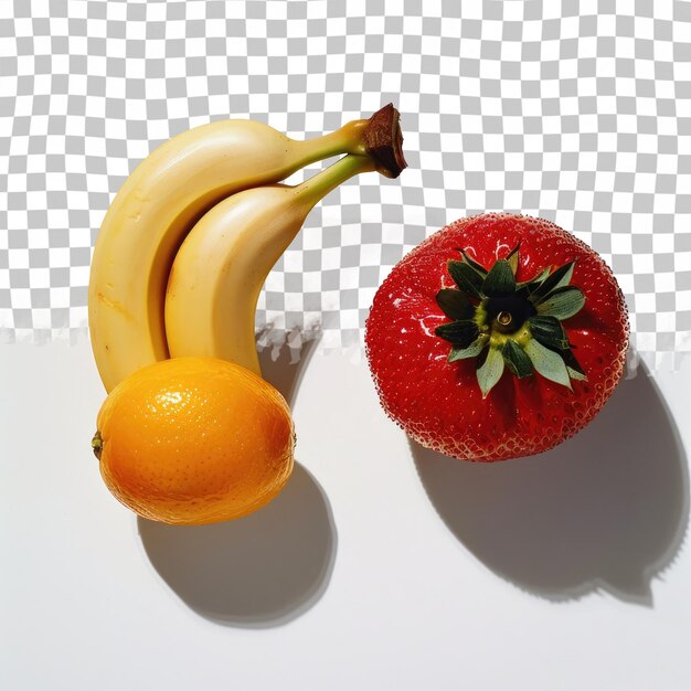 PSD a banana and a banana are on a table with one of them has a banana and an orange
