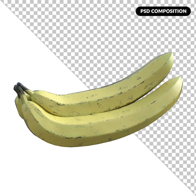 Banana fruit isolated 3d rendering