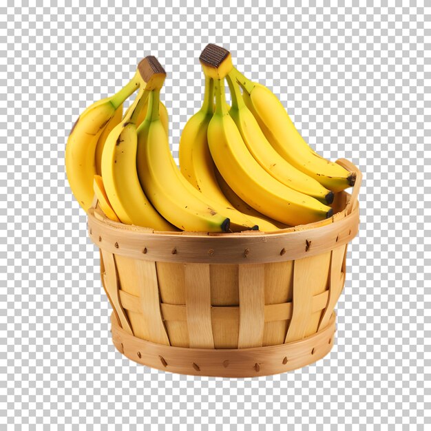 PSD 투명한 배경에 고립 된 바구니에 바나나
