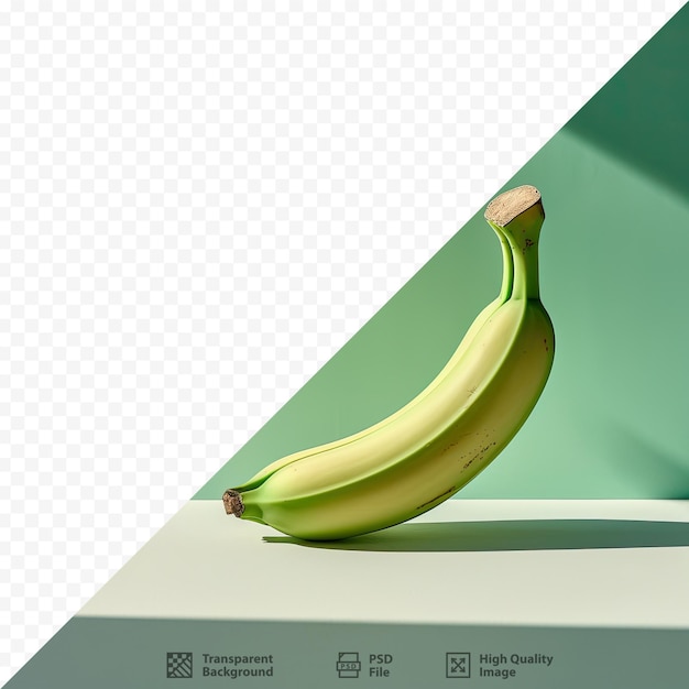 PSD a banana is shown with a green and blue background.