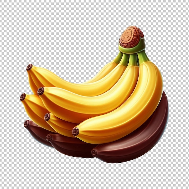 Banana isolated on transparent background ai generative