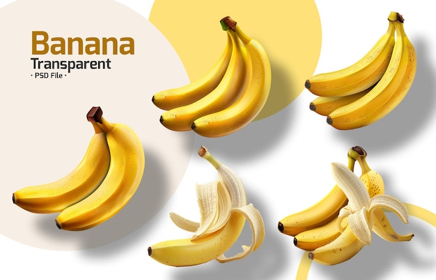 PSD banana isolated on a transparent background