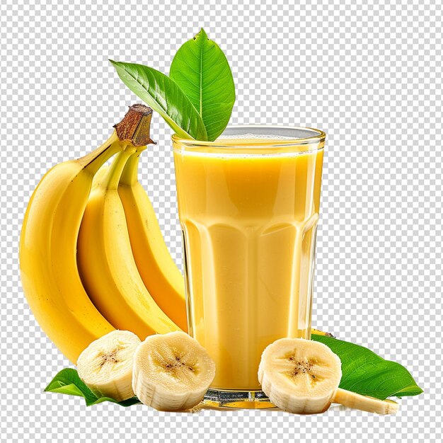 PSD banana juice isolated on white