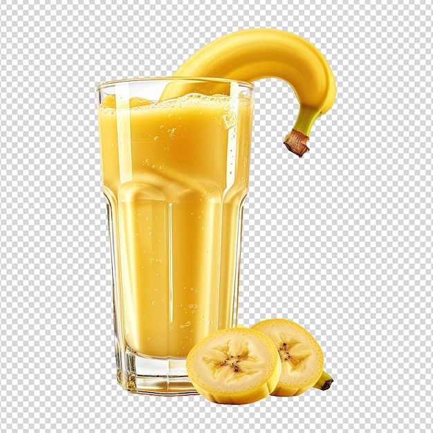 PSD banana juice isolated on white