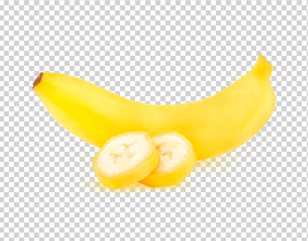 Banana and slices isolated on a white background premium psd