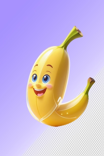 PSD a banana that has a face on it