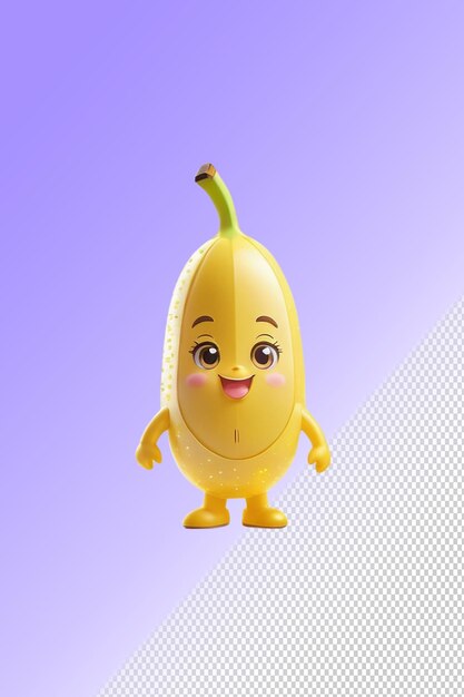 PSD a banana that has a face on it