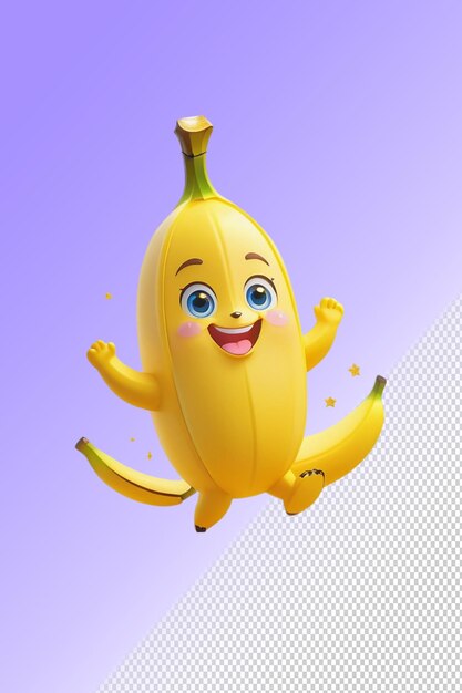 Una banana che ha una faccia che dice banana