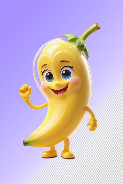 PSD a banana that has a face that says  a banana