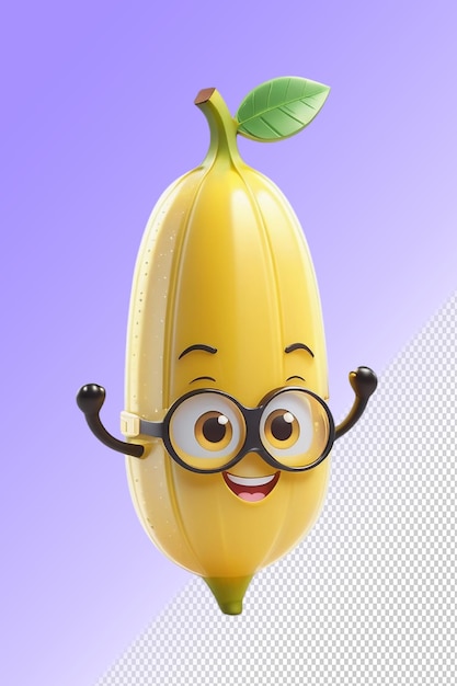 PSD a banana that has a face that says  face  on it