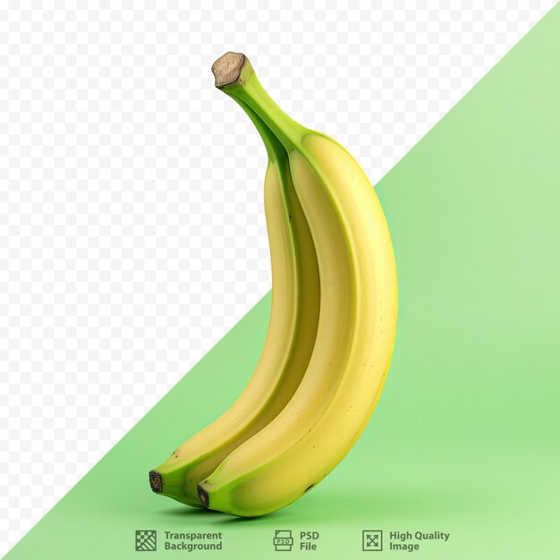 PSD una banana su sfondo verde con la scritta 