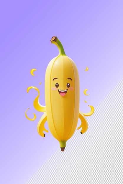 A banana with a smile on its face is stuck in a cone