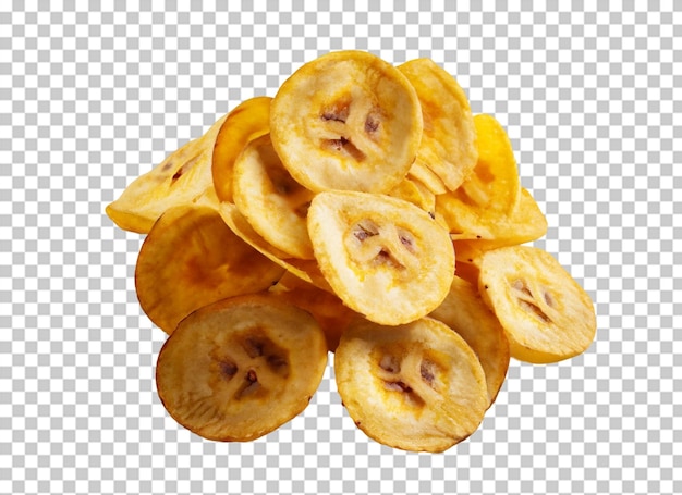 Bananenchips op transparante achtergrond