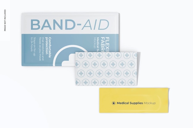Band Aid Set Mockup Bovenaanzicht