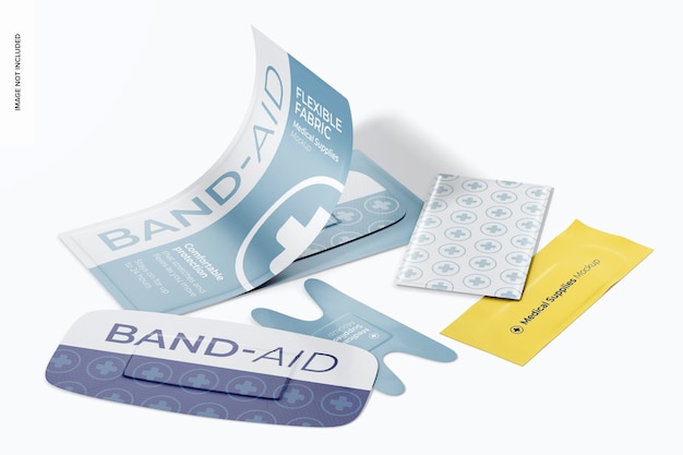 Band Aid Set Mockup Hoge kijkhoek