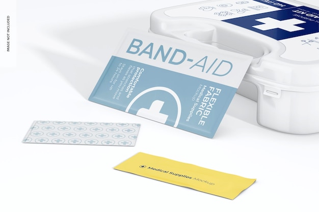 Band aid set mockup leaned