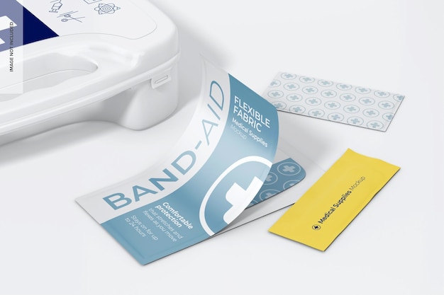 Band aid set mockup rechteraanzicht