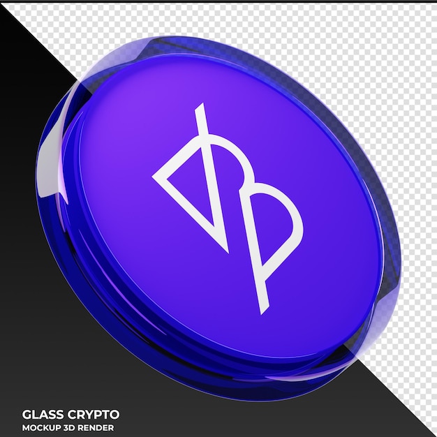 Band Protocol Band Glass Crypto Coin 3d Ilustracja