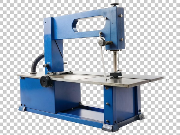 PSD band saw with blue steel body a tool used to cut on transparent background