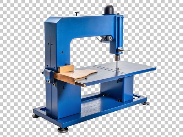 PSD band saw with blue steel body a tool used to cut on transparent background