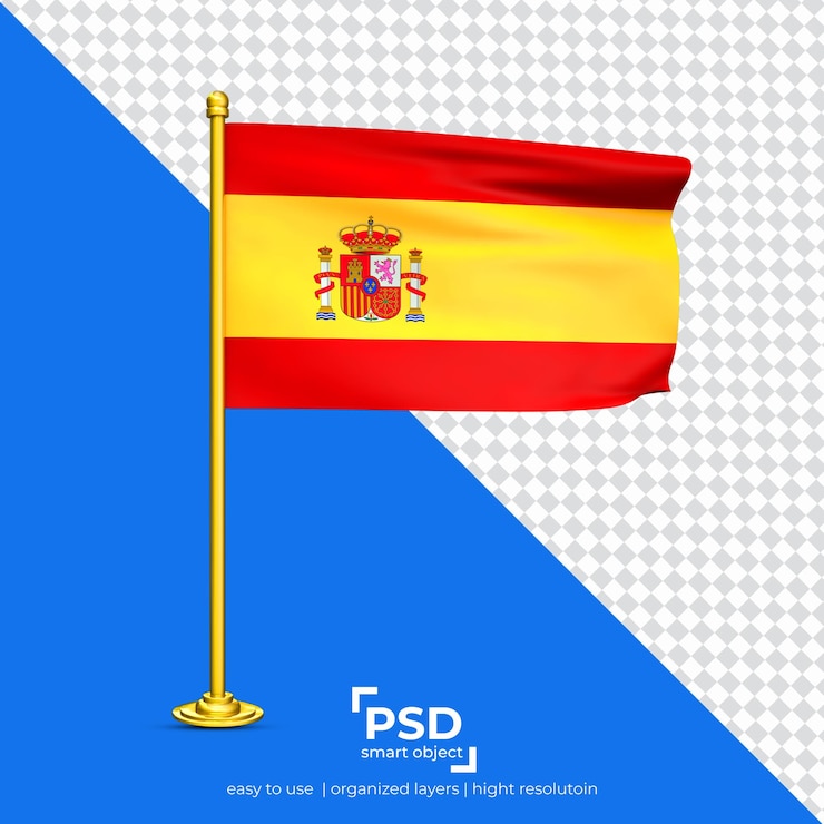 PSD bandera macha flagą na przezroczystym tle