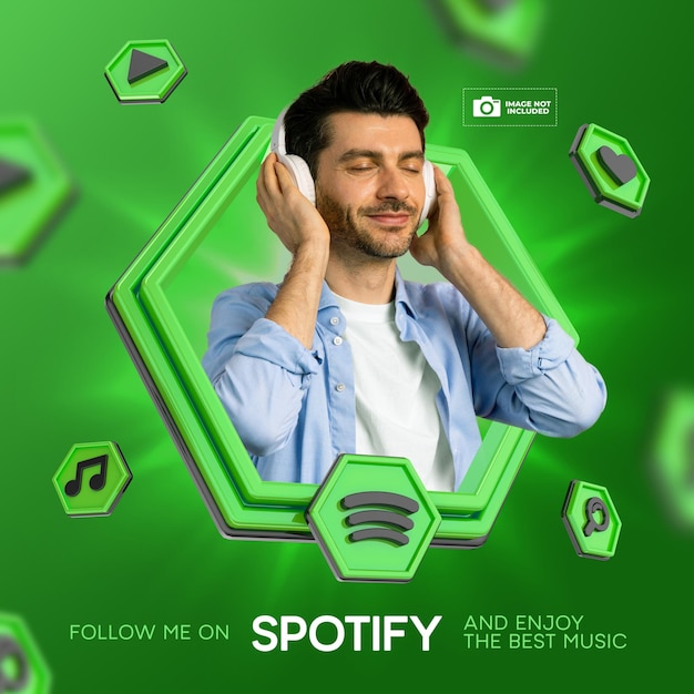 Baner Dla Spotify W Renderowaniu 3d Z Niebieskim Tłem