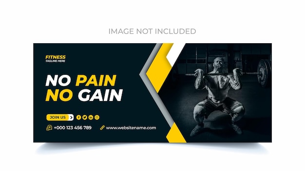 Baner internetowy siłowni fitness lub szablon okładki mediów społecznościowych