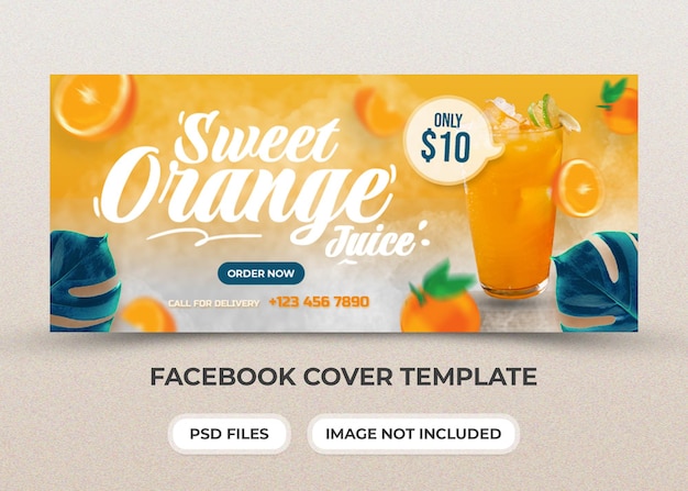 Baner Internetowy Ze Słodkim Sokiem Pomarańczowym I Szablon Okładki Na Facebooku