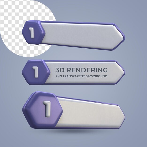 Baner listy rzeczy do zrobienia Numer 1 renderowania 3d na białym tle przezroczyste tło