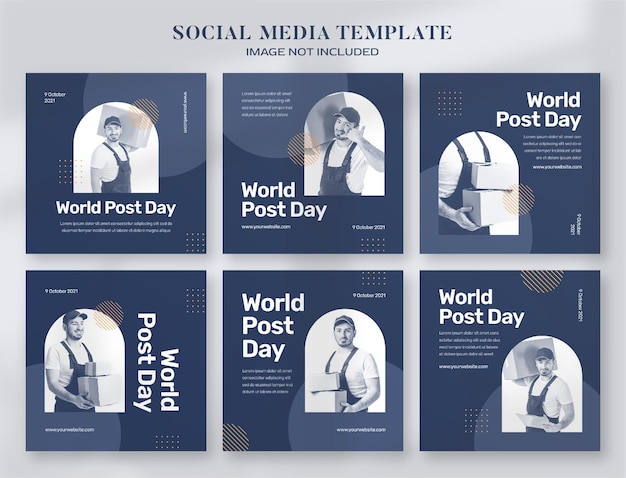 Baner Mediów Społecznościowych World Post Day I Szablon Postu Na Instagramie