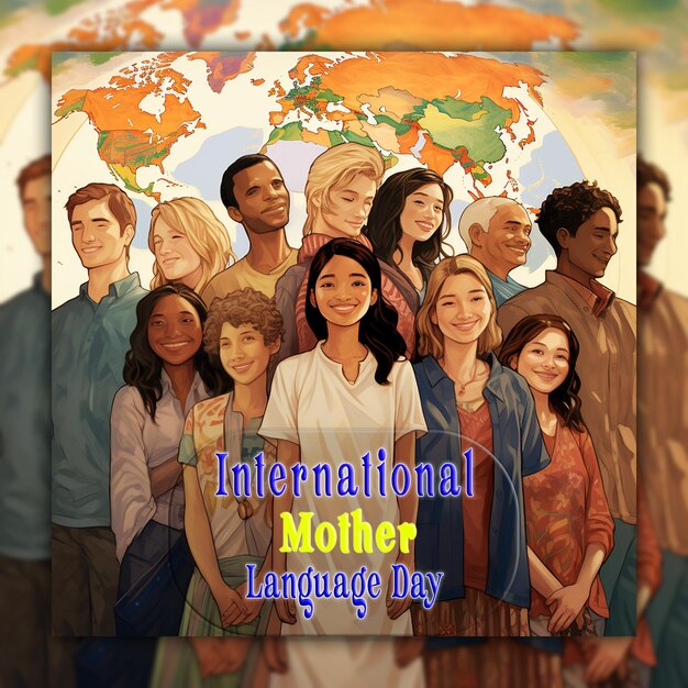 PSD baner międzynarodowego dnia języka rodzinnego