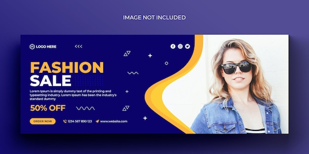 Baner na sprzedaż mody w mediach społecznościowych i szablon projektu na okładkę na facebooku
