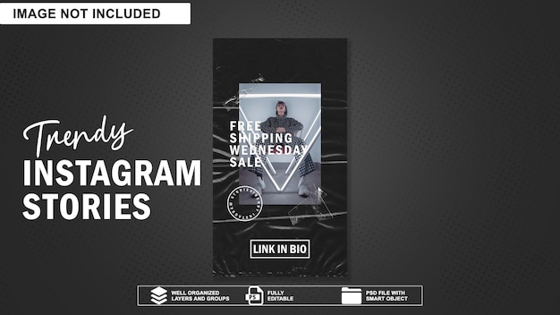 Baner reklamowy z modowymi historiami na Instagramie