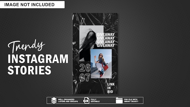 Baner reklamowy z modowymi historiami na Instagramie