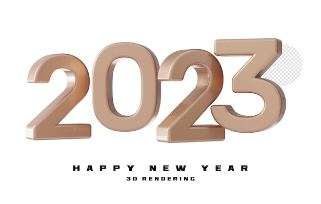 Baner szczęśliwego nowego roku 2023 renderowania 3d