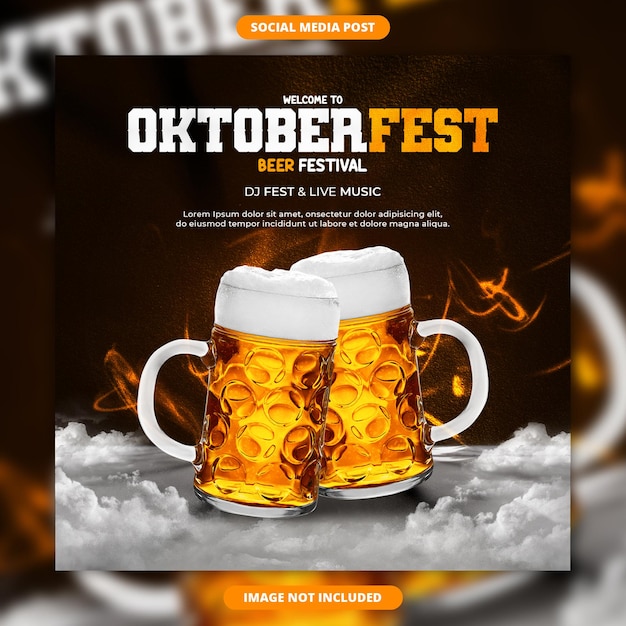 Baner W Mediach Społecznościowych I Projekt Postu Na Festiwal Piwa Oktoberfest