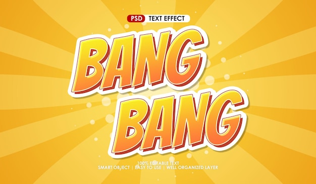 Эффект стиля мультяшного текста Bang Bang