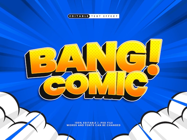 Bang comic psd редактируемый текстовый эффект
