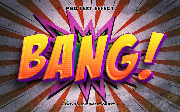 PSD bang comic style bewerkbare tekst-effect