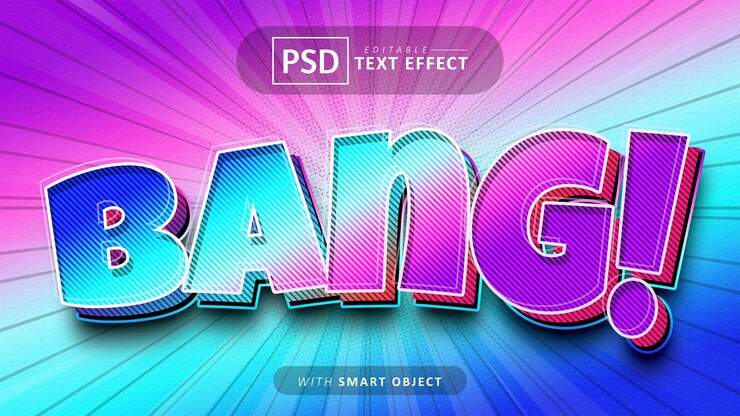 Редактируемый текстовый эффект в стиле комиксов Bang Bang