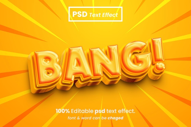 Bang editable 3d text effect